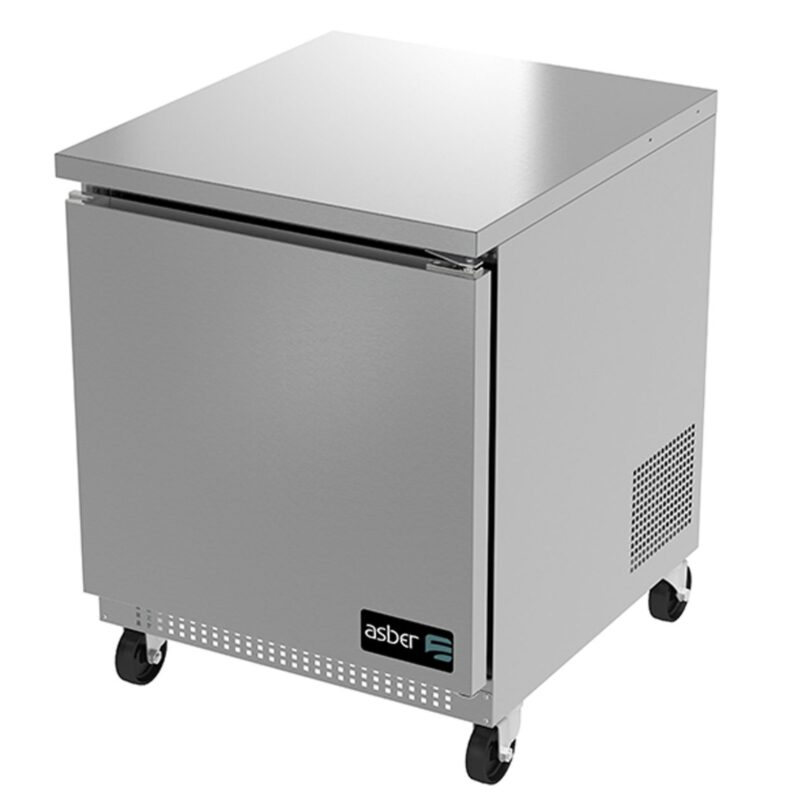 Asber AUTF-27 HC Mesa Refrigerada Congelador 1 Puerta Solida 6.1 Pies Acero