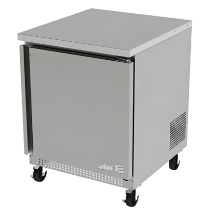 Asber AUTR-27 HC Mesa Refrigerada Bajo Mostrador 1 Puerta Solida 6.1 Pies Acero