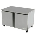 Asber AUTR-48 HC Mesa Refrigerada Bajo Mostrador 2 Puertas Solidas 11.8 Pies Acero