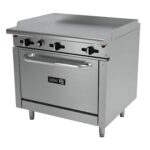 Estufa Industrial Plancha 36″ Y Horno De 36″ ASBER AER-G36-36-H Asber AER-G36-36-H Estufa con Plancha y Horno 3 Quemadores