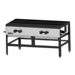 Estufon Fogon 2 Secciones A Gas Lamina Acero Negro ASBER AESP-2-4-B-E
