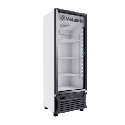 Refrigerador Industrial con 1 Puerta de Cristal 12 ft METALFRIO RB270 El Refrigerador Industrial METALFRIO RB270 es una excelente opción para negocios que requieren una solución eficiente, compacta y confiable para la conservación de productos. Con un diseño vertical de una puerta de cristal, este refrigerador ofrece un acceso rápido y una vista clara de los productos almacenados, lo que facilita tanto la organización como la exhibición.