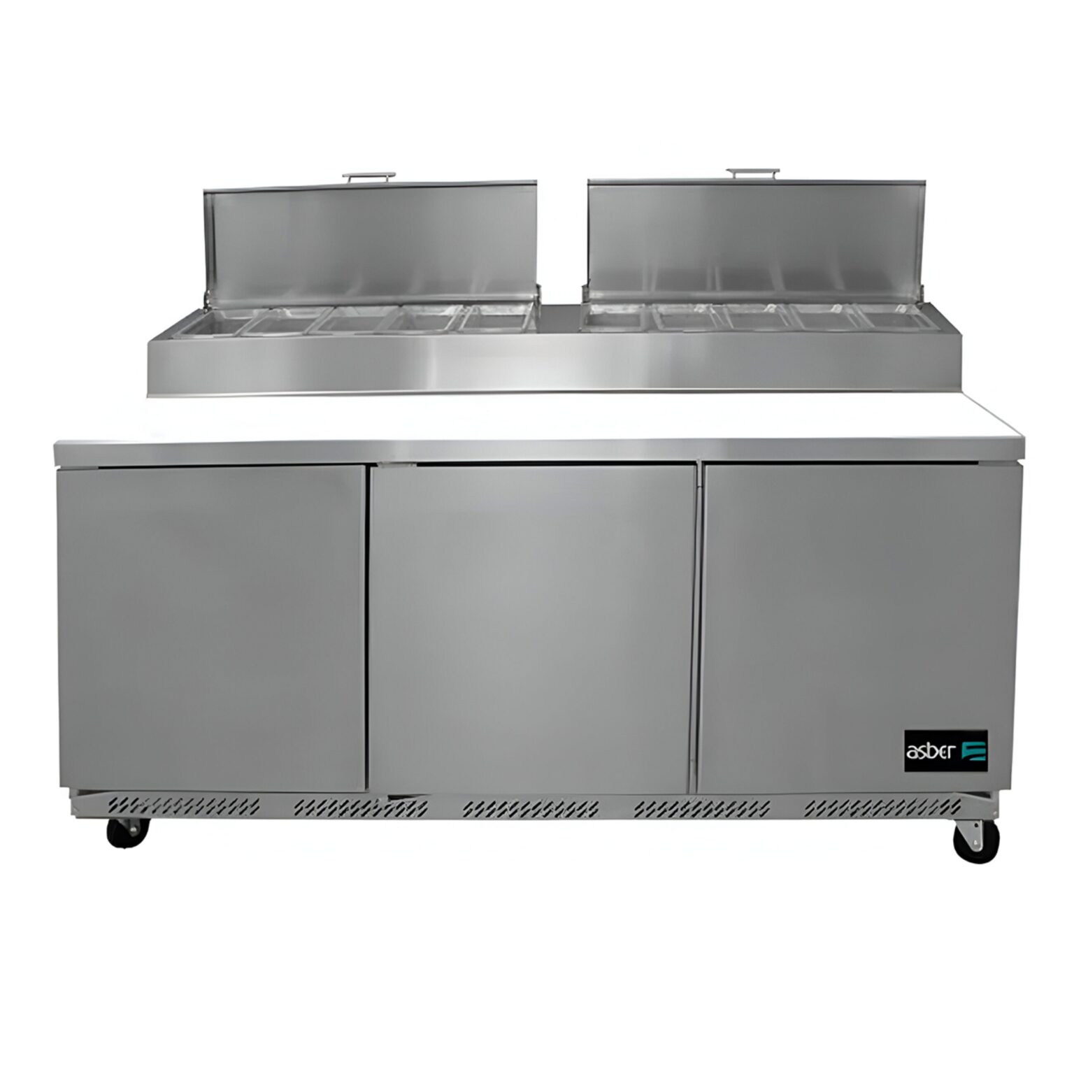 ASBER APTP-72 HC Mesa Refrigerada de Preparación de Pizzas de 3 Puertas ...