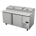 Mesa Refrigerada De Preparacion De Pizza 9 Insertos Asber APTP-67 HC