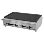 Asber AECRB-48 Asador a Gas - Piedra Volcanica 48" Acero Inoxidable