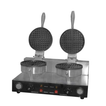 Migsa UWB-2 Wafflera Tipo Americana Doble Eléctrica Termostato Acero Inoxidable 120 V