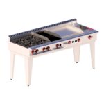 DELTA Estufa 2 Quemadores con Asador Freidora y Plancha TOP DELTA EM-M