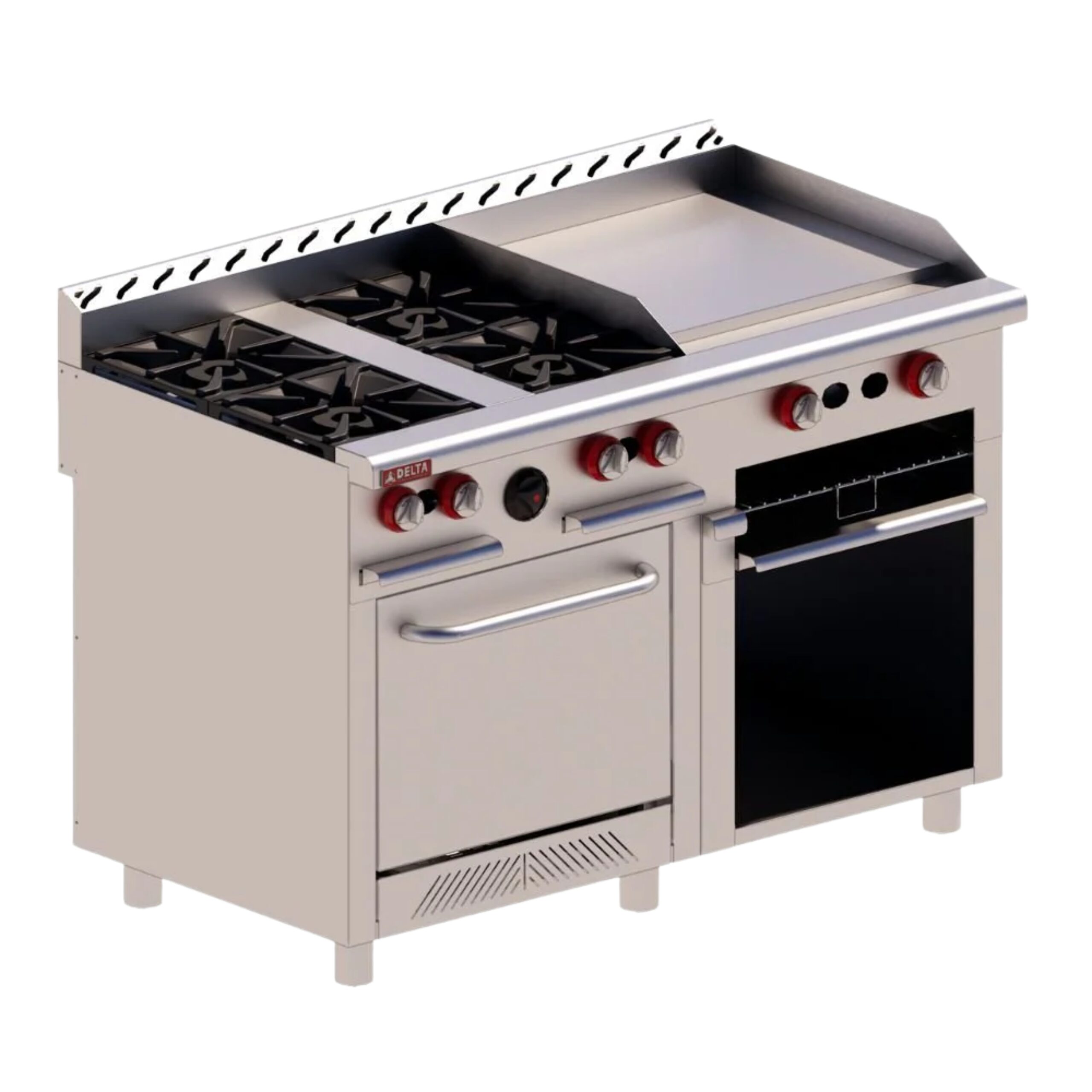 DELTA Estufa 4 Quemadores (24”) con Plancha TOP DELTA H-4-GA