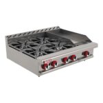 DELTA Parilla con 4 Quemadores y Plancha 12” a Gas MIX DELTA 2-G-2-Q