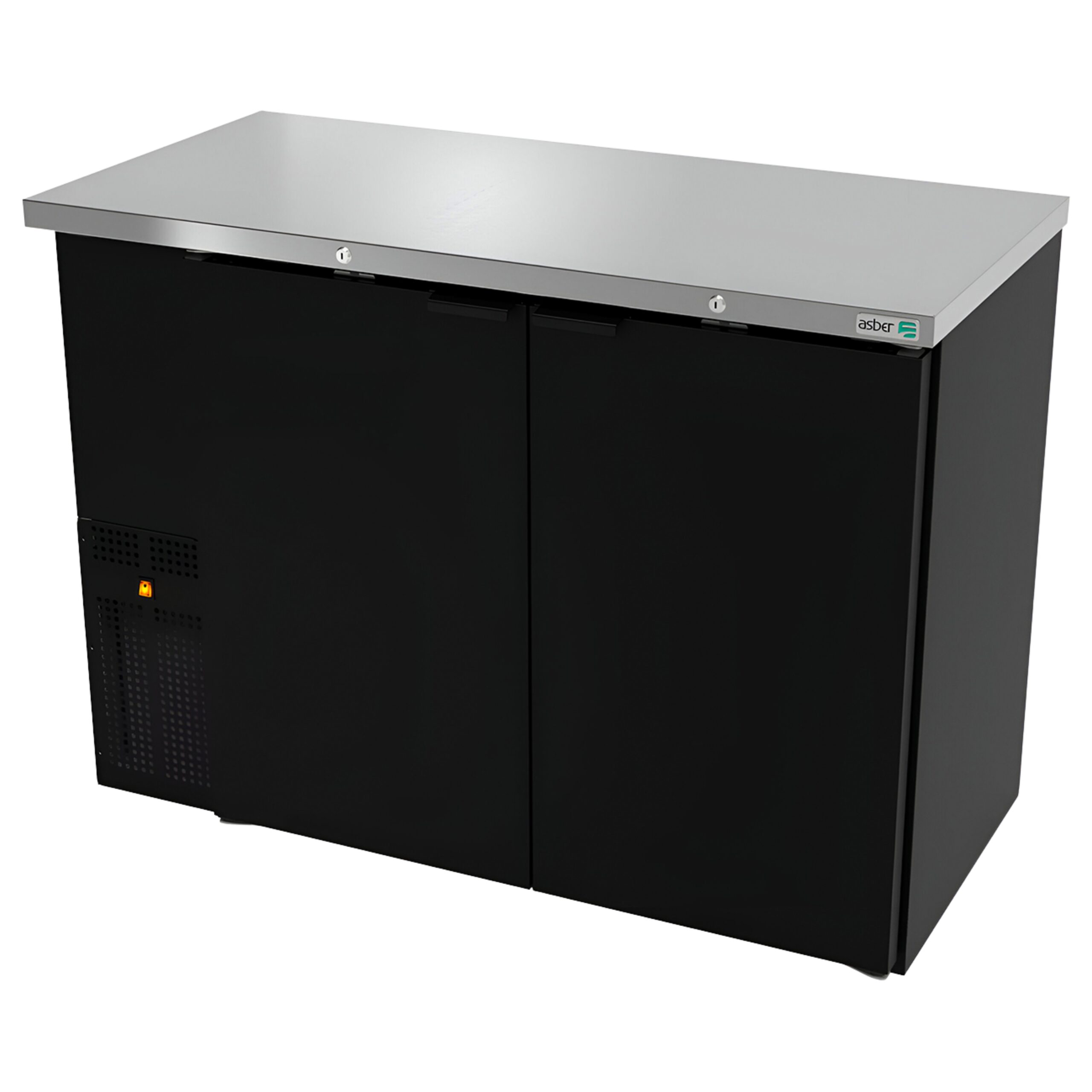 ASBER ABBC-24-48 HC Refrigerador Contrabarra con 2 Puertas Sólidas – 11.3 ft³ ASBER