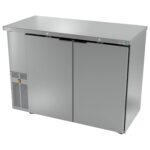 ASBER ABBC-24-48-S HC Refrigerador Contrabarra con 2 Puertas Sólidas en Acero Inoxidable – 11.3 ft³ ASBER