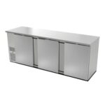 ASBER ABBC-94-S HC Refrigerador Contrabarra con 3 Puertas Solidas en Acero Inoxidable – 34.4 ft³ ASBER
