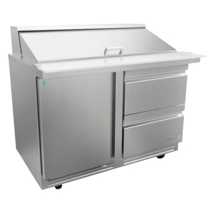 ASBER APTM-48-18-D2 P HC Mesa Refrigerada de Preparación Mega-Top con 1 Puerta + 2 Cajones Premium ASBER