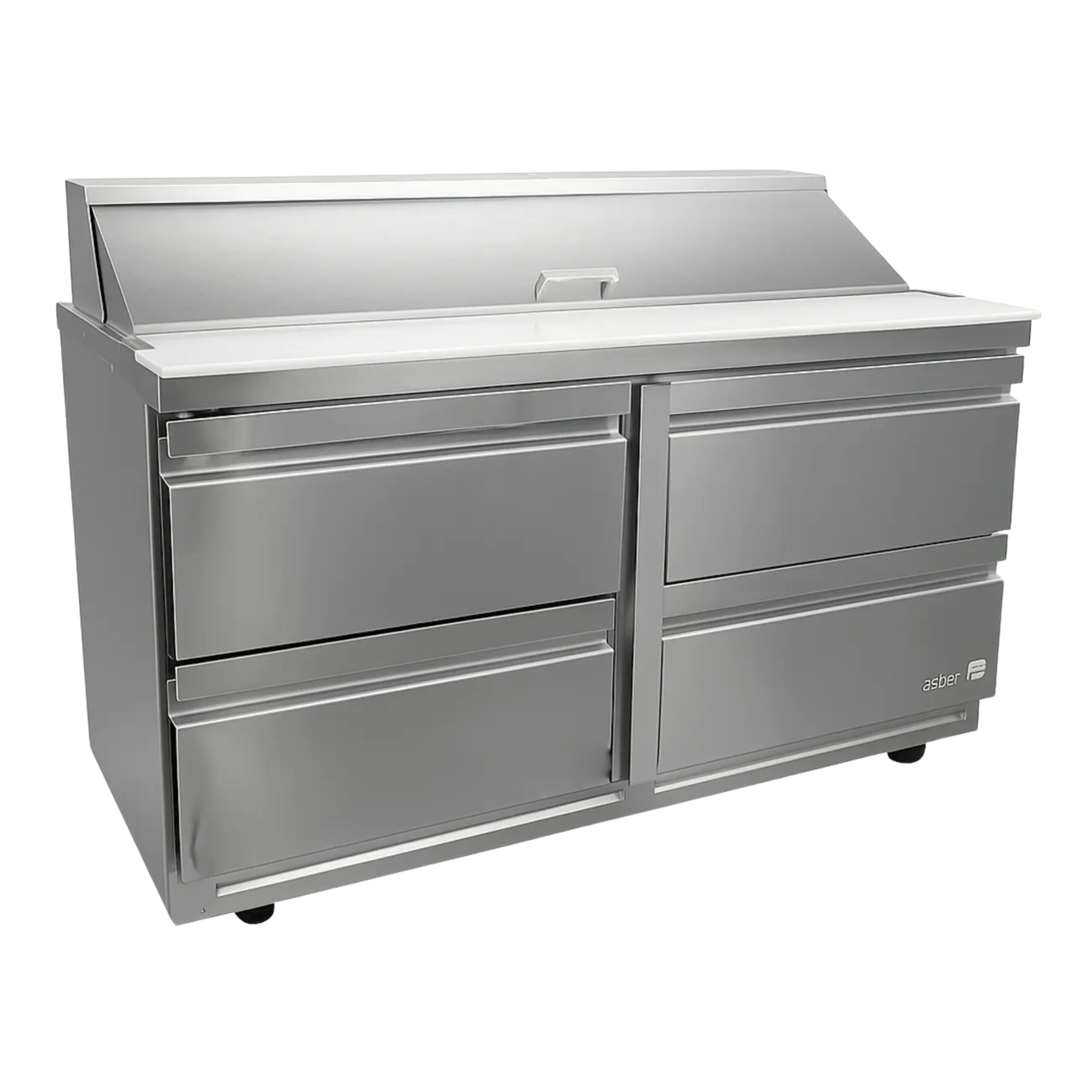 ASBER APTM-48-18-D4 P HC Mesa Refrigerada de Preparación Mega-Top con 4 Cajones Premium ASBER