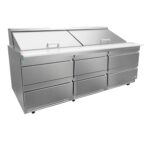 ASBER APTM-72-30-D6 P HC Mesa Refrigerada de Preparación Mega-Top con 6 Cajones Premium ASBER