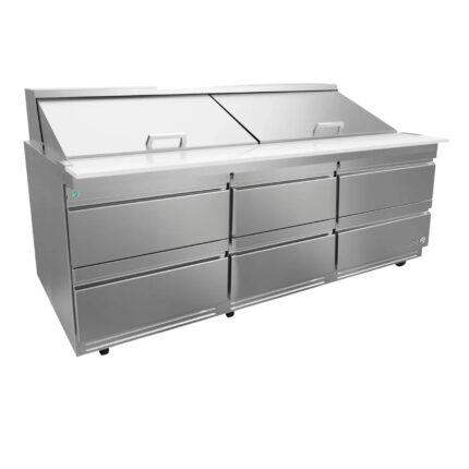 ASBER APTM-72-30-D6 P HC Mesa Refrigerada de Preparación Mega-Top con 6 Cajones Premium ASBER