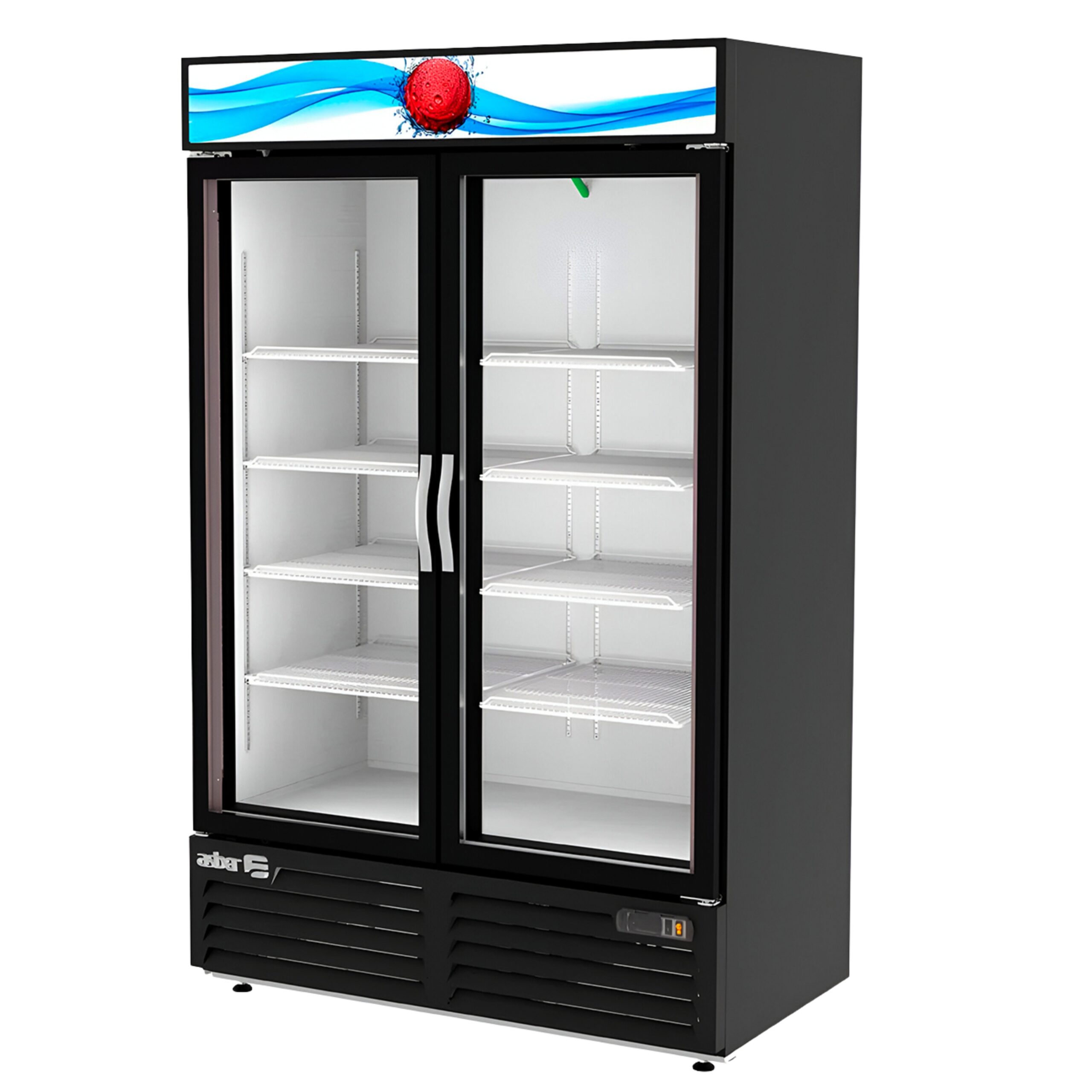 ASBER ARMD-37 HC Refrigerador Vertical de 2 Puertas de Cristal de 37 ft³ ASBER