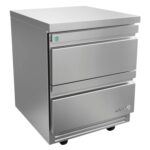 ASBER AUTR-27-D2 P HC Mesa Refrigerada Bajo Mostrador de 9.5 ft³ con 2 Cajones Premium ASBER