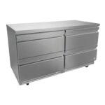 ASBER AUTR-48-D4 P HC Mesa Refrigerada Bajo Mostrador de 16.7 ft³ con 4 Cajones Premium ASBER